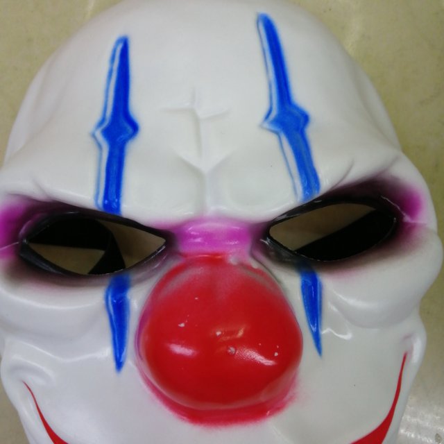 万圣节小丑面具塑料面具细节图