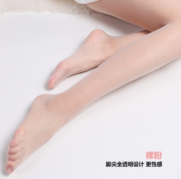Ultra-thin silk stockings for women, thin, seamless and invisible pantyhose, nude skin, fully transparent toe tips, one-line, flesh-colored charm details Picture