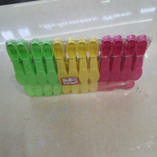 时尚爆款多功能新款三角点双夹子彩色塑料夹子细节图