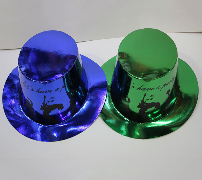 Feliz año nuevo fiesta de año nuevo fiesta de baile artículos sombrero de papel sombrero de cristal sombreros al por mayor details Picture