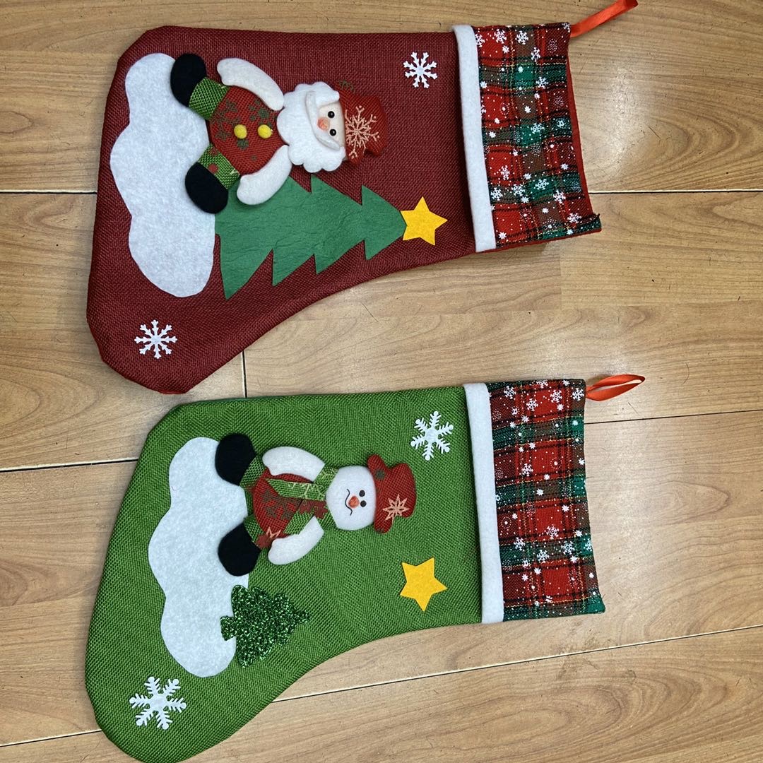 圣诞节装饰品圣诞袜圣诞树挂件装饰商场家庭场景布置道具礼物袋