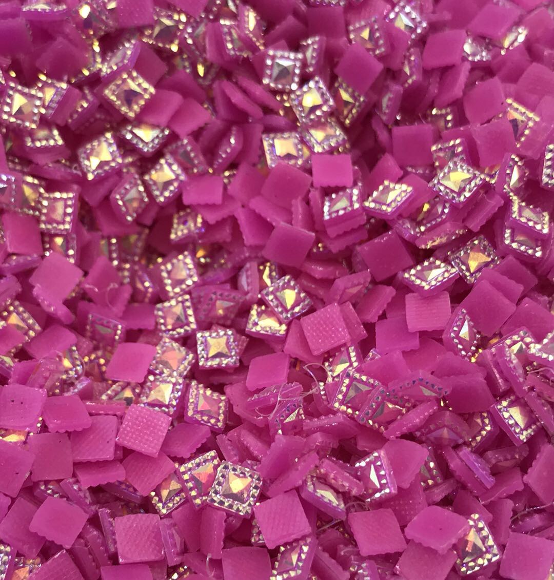 粉紫色烫片正方形钻石式样装饰物diy设计详情图3