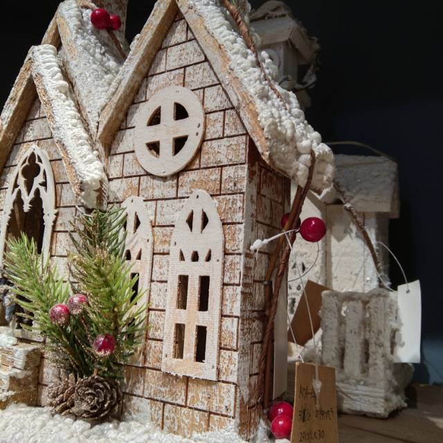 圣诞小木屋客厅木质小摆件家具饰品房子模型细节图