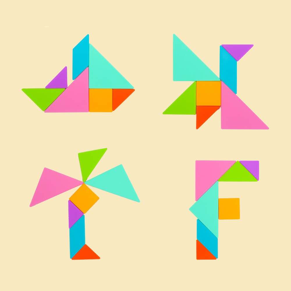 yik001 type baby Intelligence Toy Silicone tangram Silicone English Card details Picture