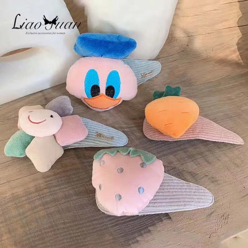 网红超大号夹子夹头发顶夹化妆夹刘海搞怪毛绒BB夹可爱卡通发夹女细节图