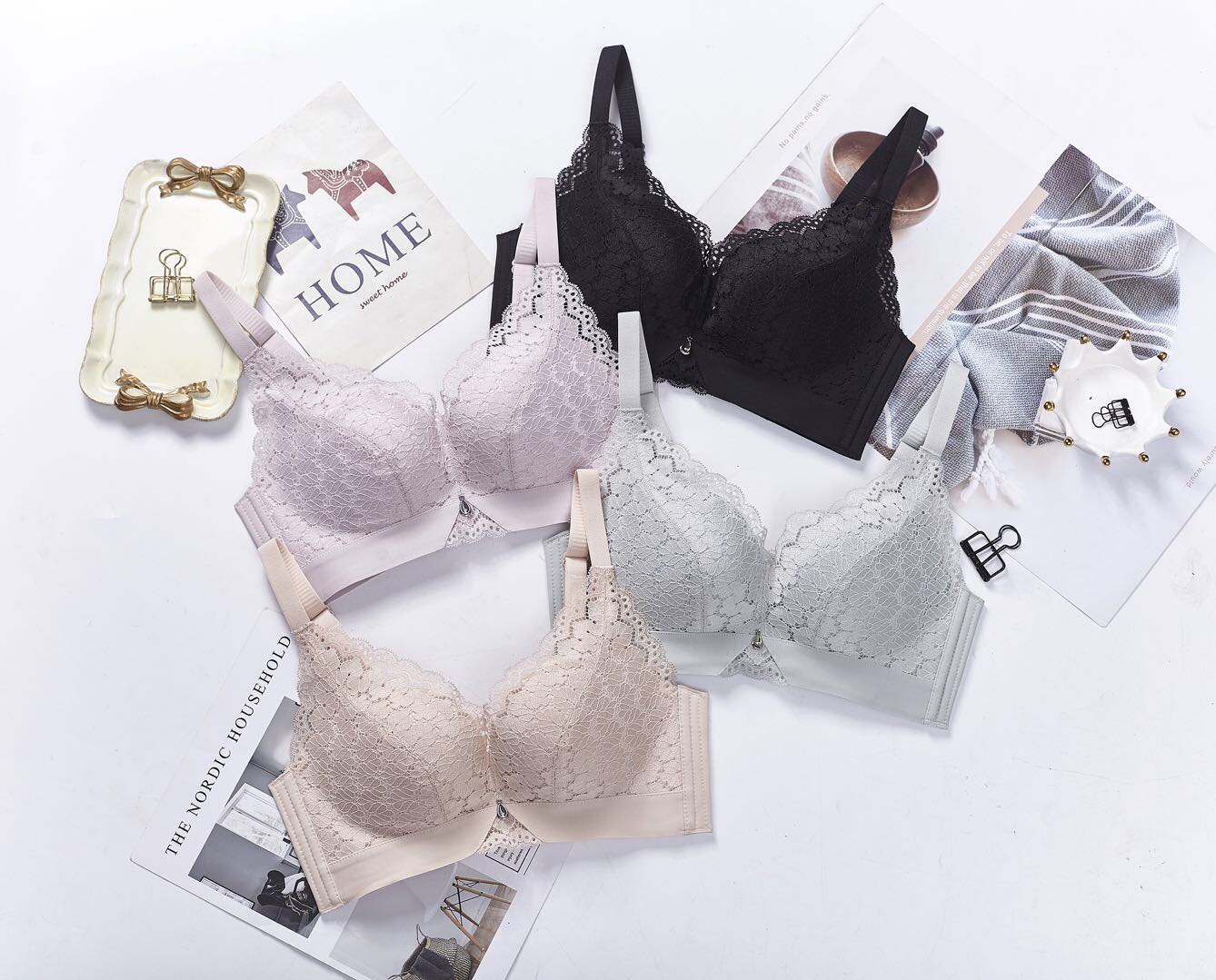 内衣女无钢圈小胸聚拢调整型内衣收副乳上托性感无痕文胸