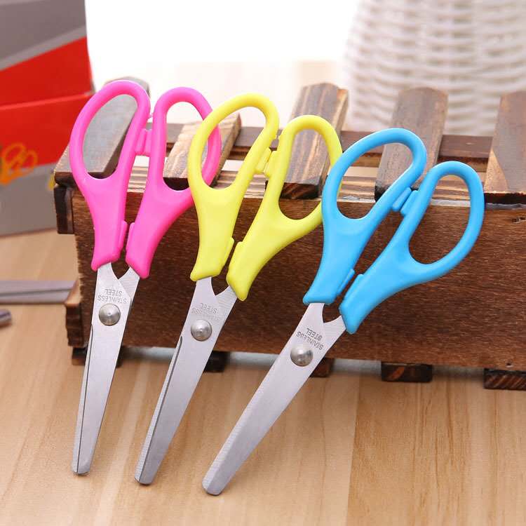 Stationery Wholesale Multi-Functional Small Children's Scissors Craft Students Round Head Safety Scissors Sharp Specification drawing