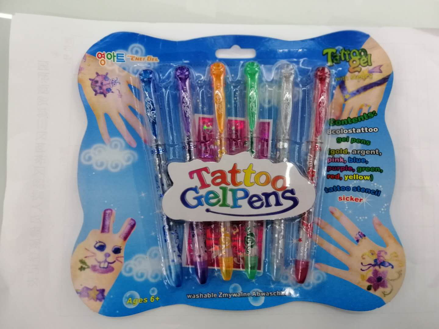6 tattoo pens in a box set, long-lasting and sexy tattoos, student hand-drawn comics full figure
