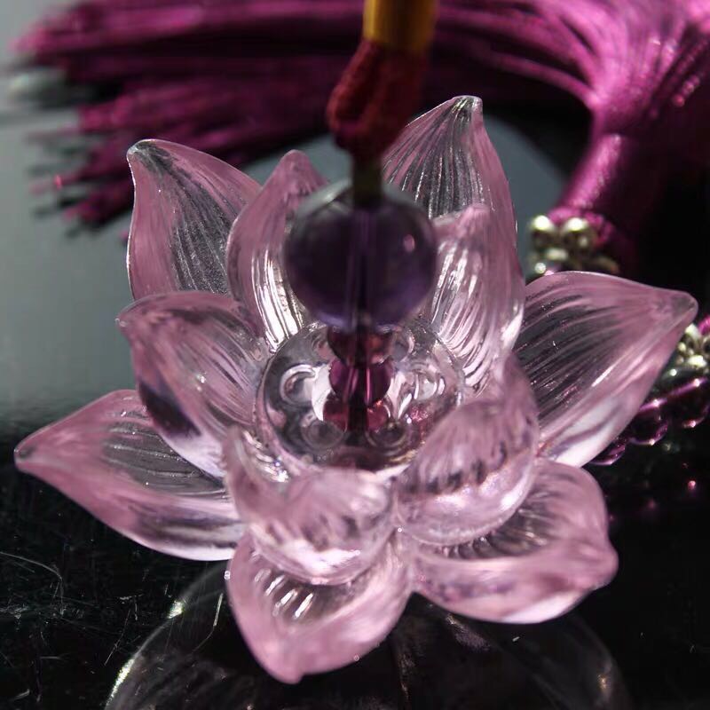 Car pendants, genuine ancient method glass lotus car ornaments, safety protection event gifts details Picture