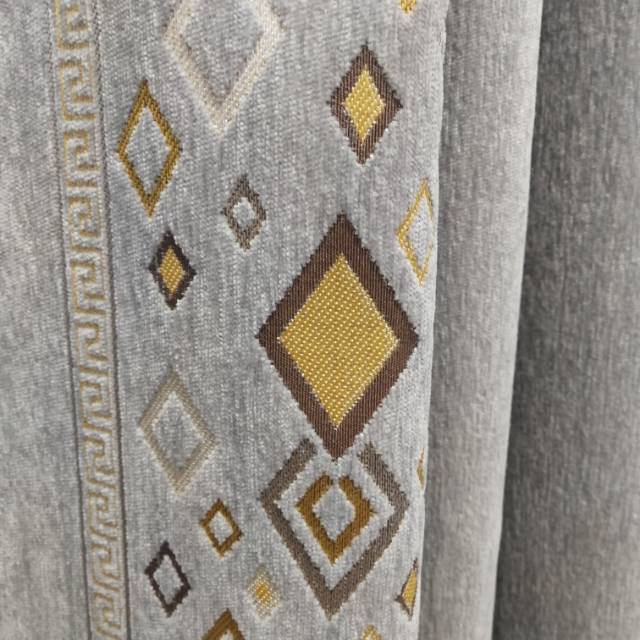 Faux cashmere seamless spliced plain embroidered fashionable and novel curtains details Picture