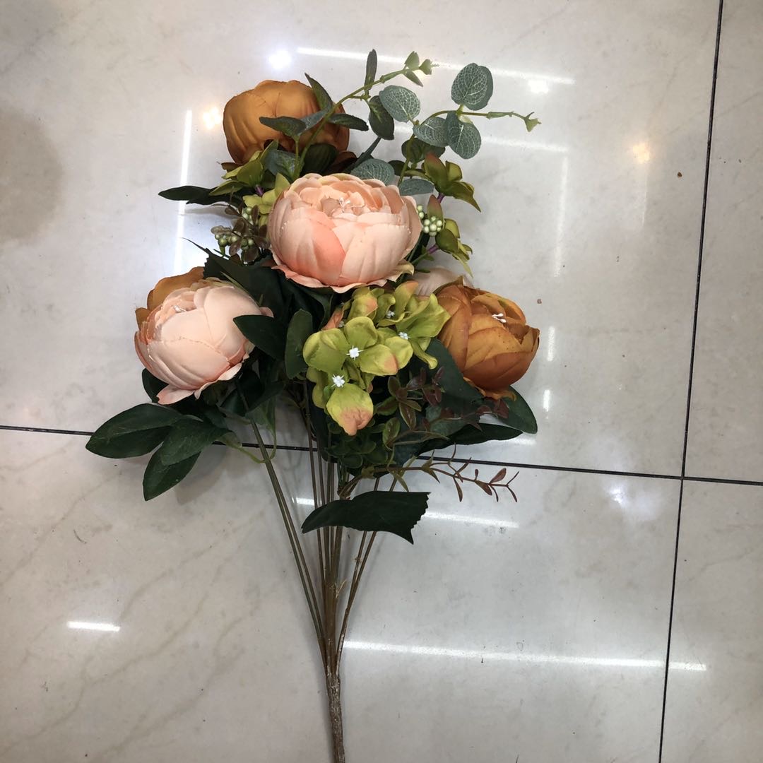 大头牡丹仿真花束绢布婚庆彩色绢花婚礼插花