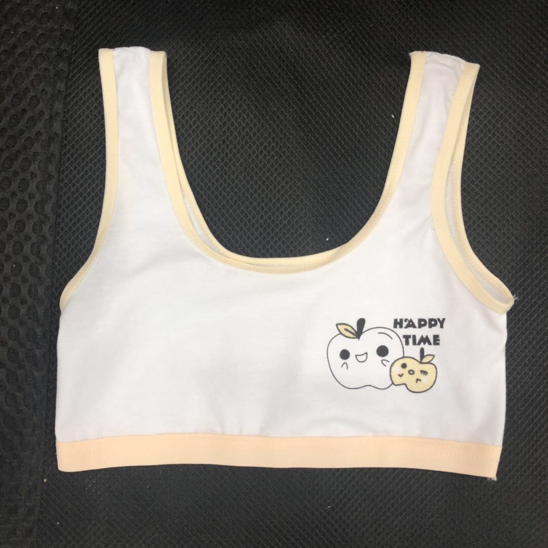 100% cotton comfortable girl vest and bra cartoon print single layer without spongy cushion to prevent naked girl chest wrap thumbnail