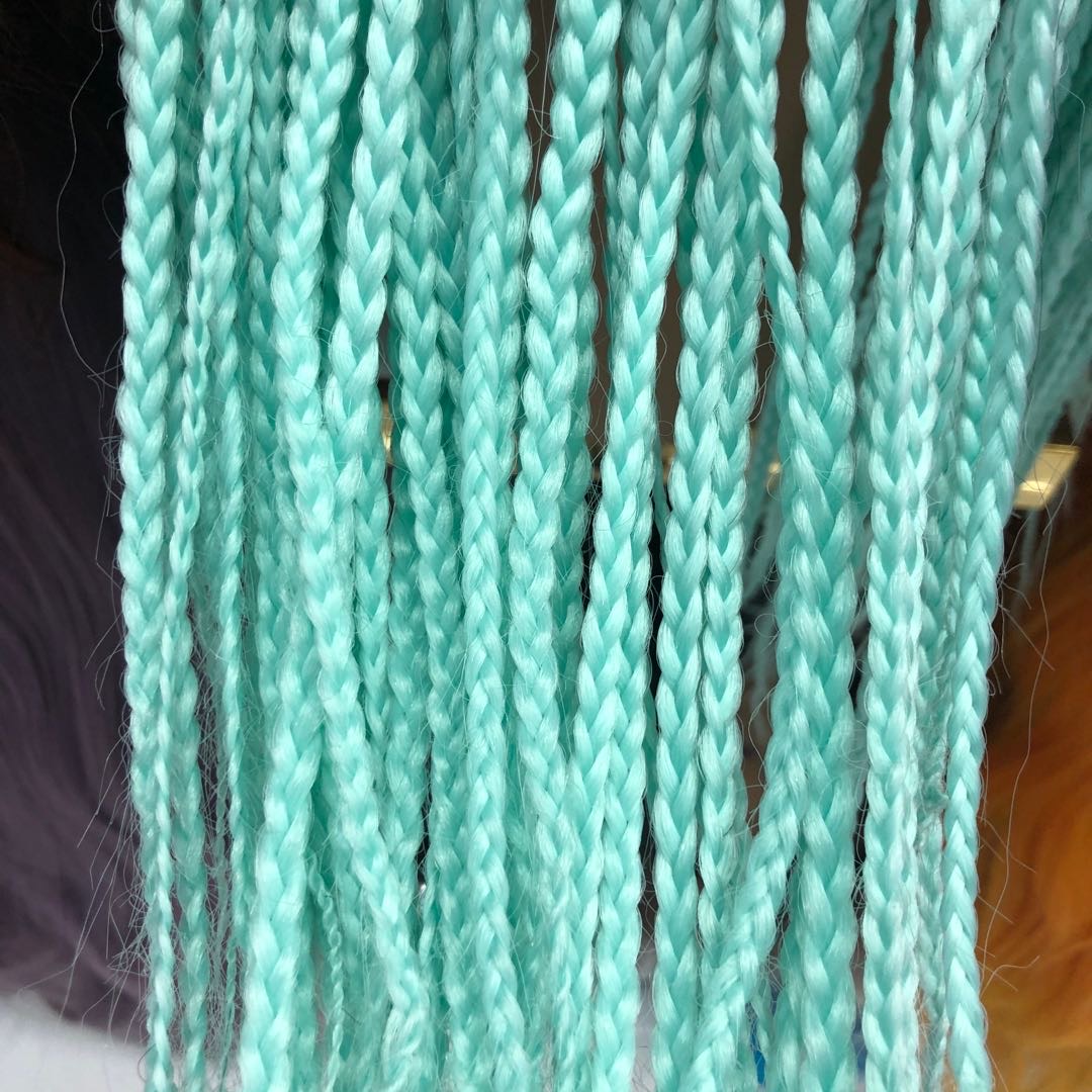 Factory direct sales of new blue gradient long hair bales, highly realistic Specification image