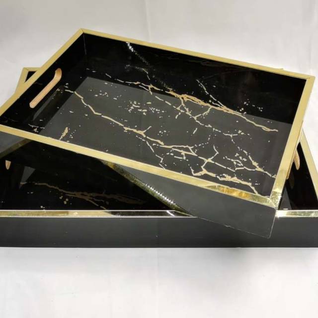 Factory direct sales of marble-patterned tea tray ornaments in multiple colors to choose from details Picture