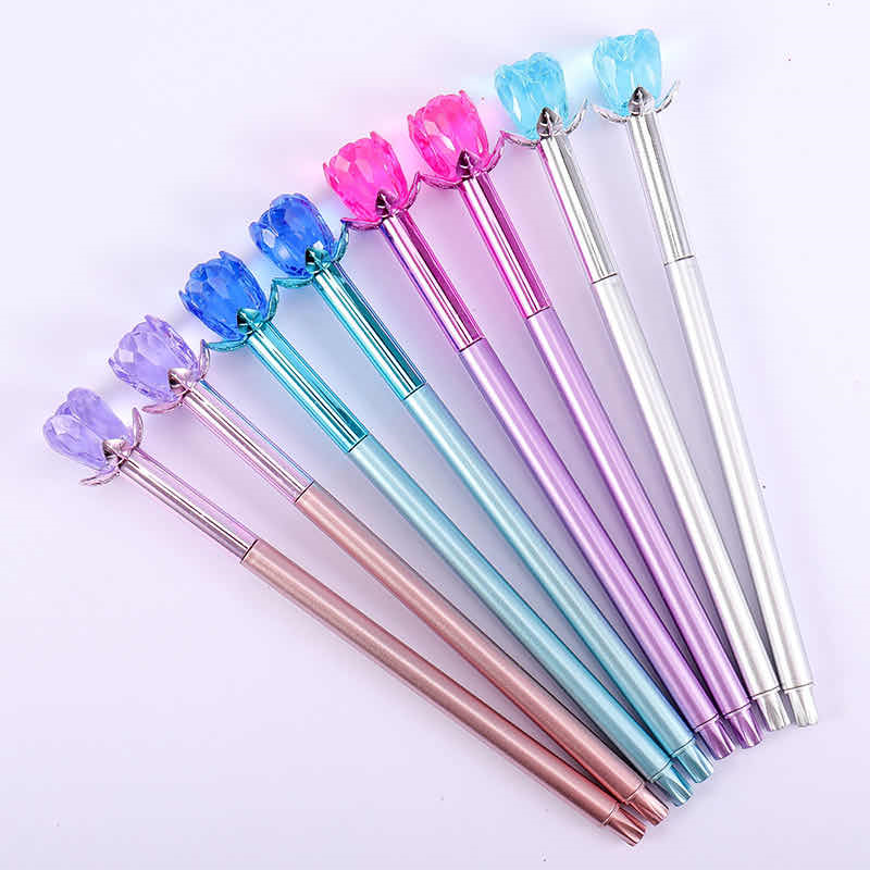 High-end spray-painted multi-color diamond rose water-based gel pen details Picture