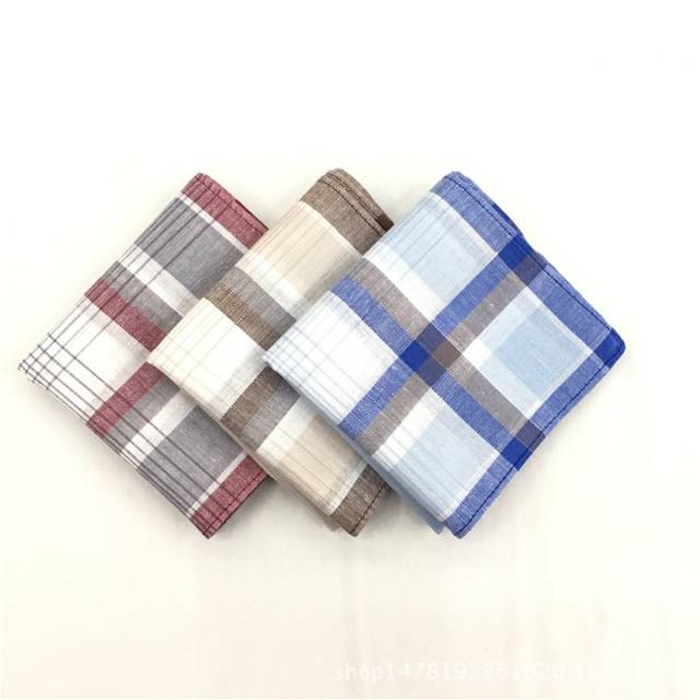 40 cm pure cotton check men's handkerchief five mixed handkerchief color square towel manufacturer direct sale