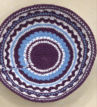 Little Round Jewish Hat Handmade Cotton Woven Kippa Headdress details Picture