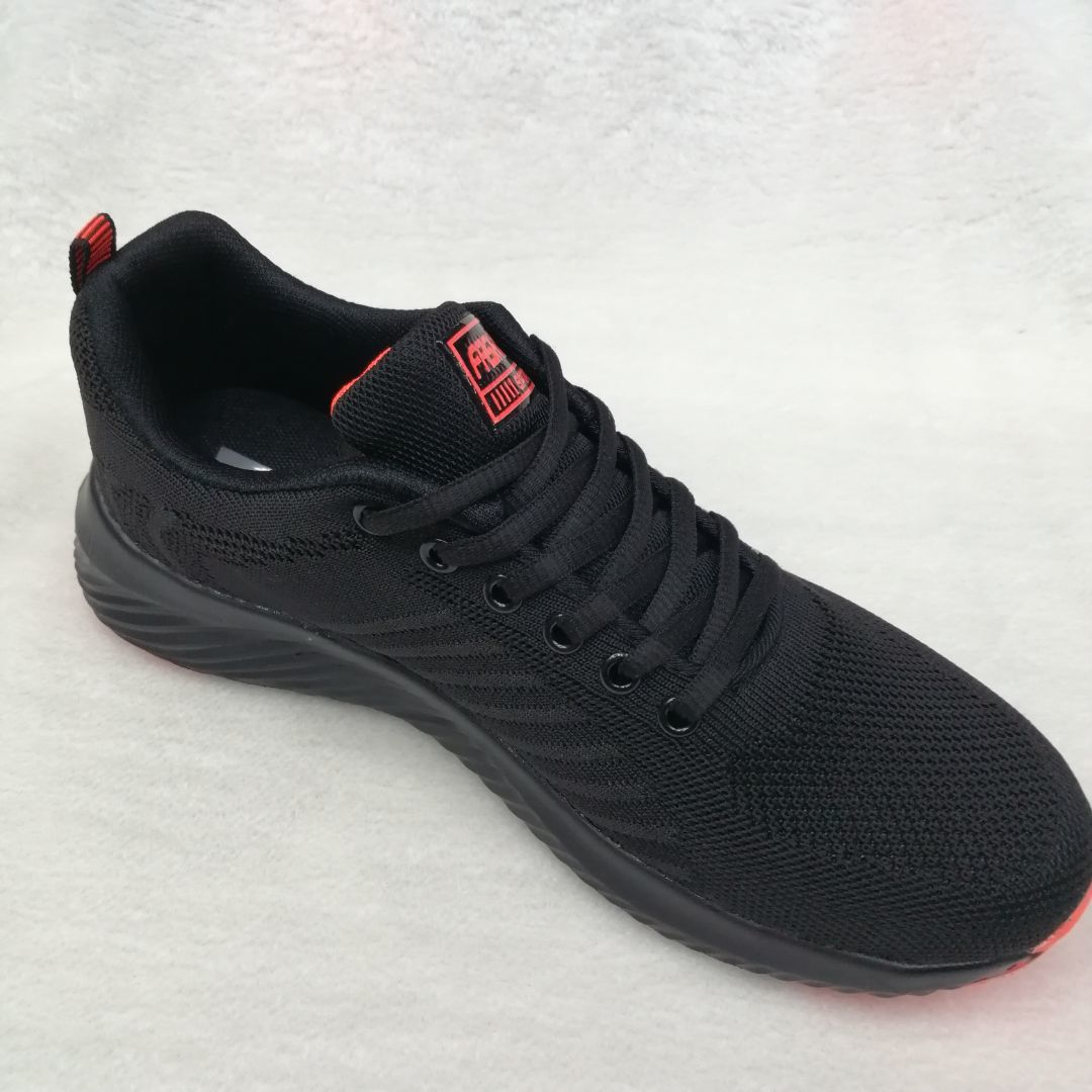 男士时尚春秋新款跑步鞋透气飞织休闲鞋产品图