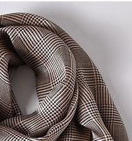 Brown Plaid Scarf Khaki Silk Scarf Long Cape For Both Purposes Specification drawing