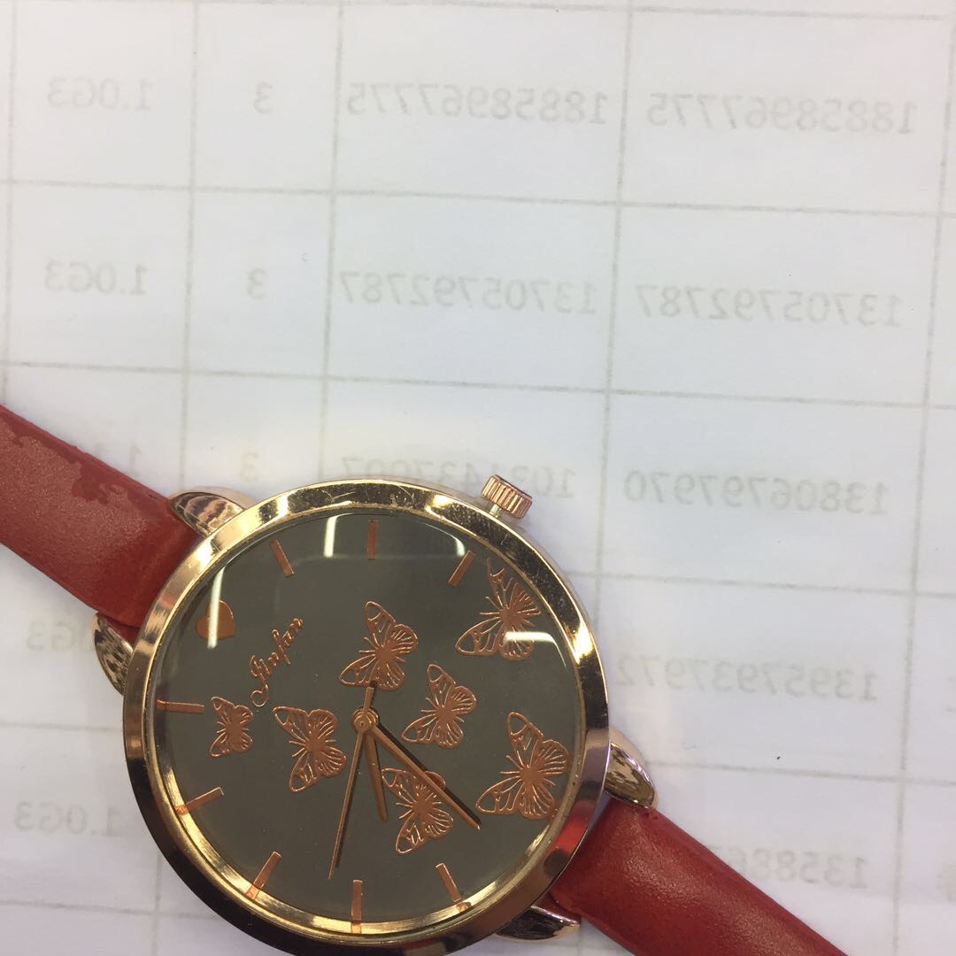 Fashionable Korean-style trendy waterproof diamond-encrusted women's watch with leather strap, women's student watch, simple and elegant women's small quartz watch details Picture