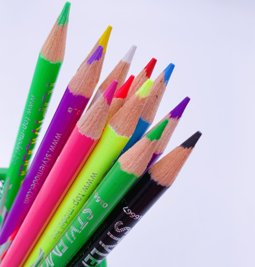 Manufacturers Direct Sales Round Rod Fluorescent Paint Color Lead 12 Color Children's Drawing Color Pencils details Picture