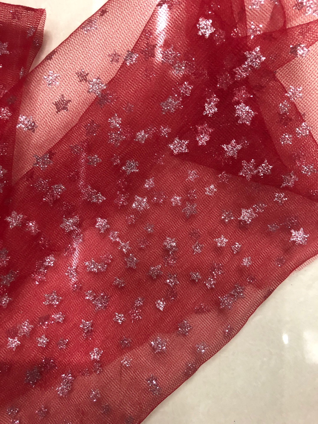 Light Breathable High Temperature Dyed Star Pattern Flat Fabric Hot Stamping Fabric details Picture