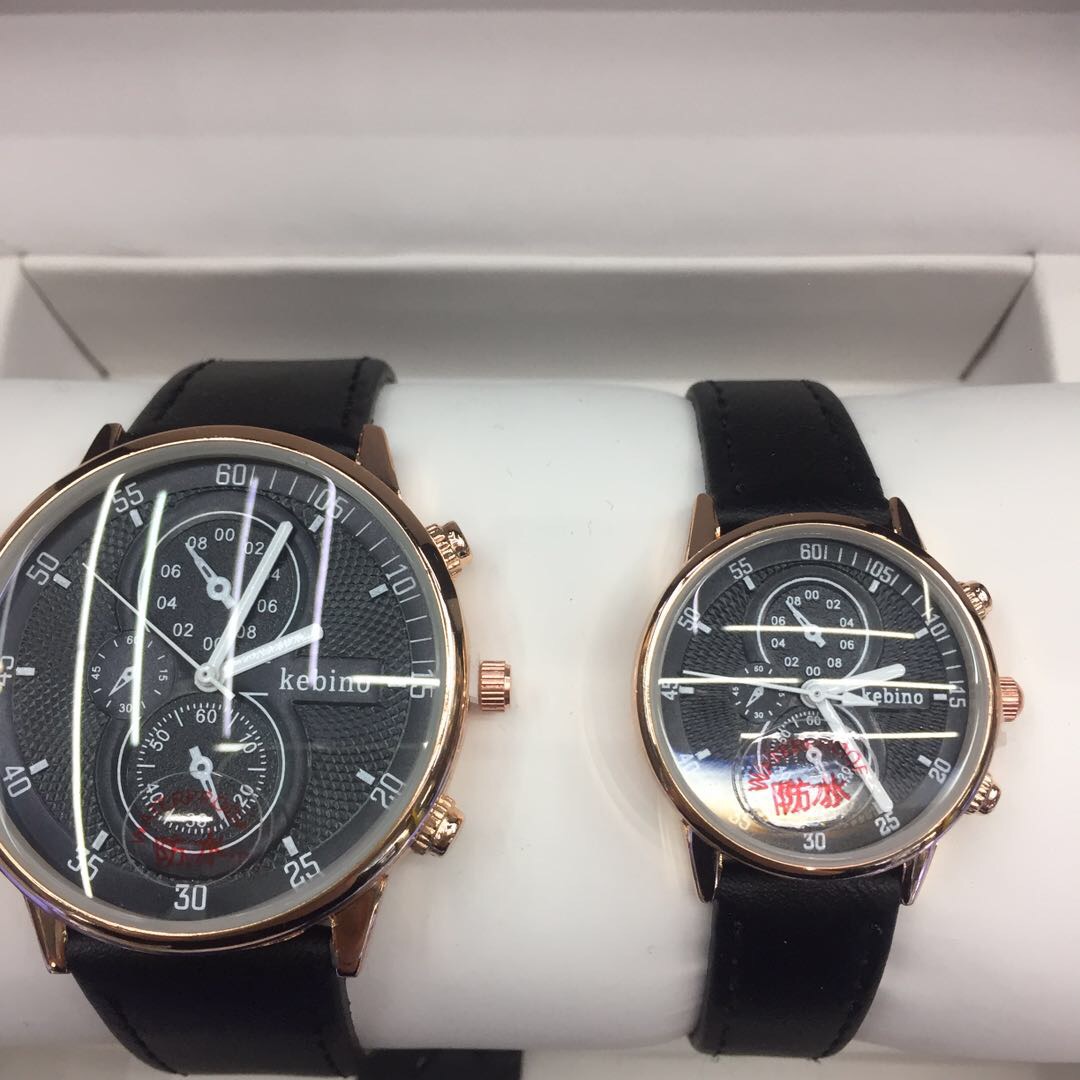 情侣手表一对韩版潮流时尚情侣表 创意防水简约学生手表男表女表黑色