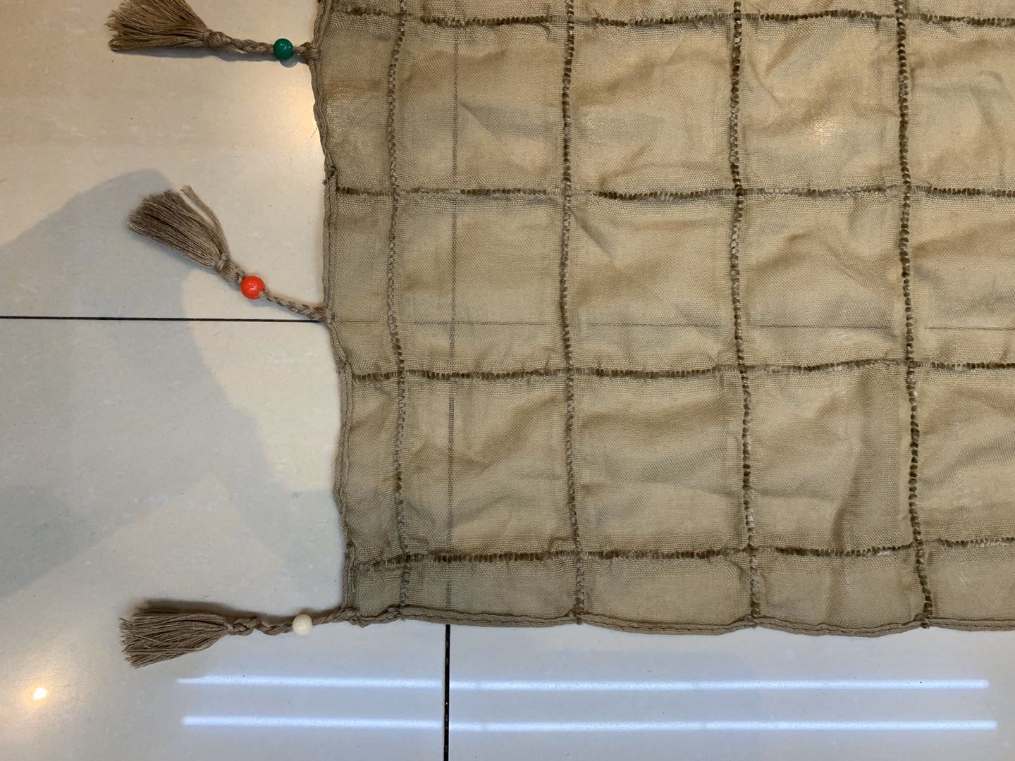 Women's Scarf Fashion Everything Fashion Explosion Plush Grid Hanging Beard Colored Beads details Picture