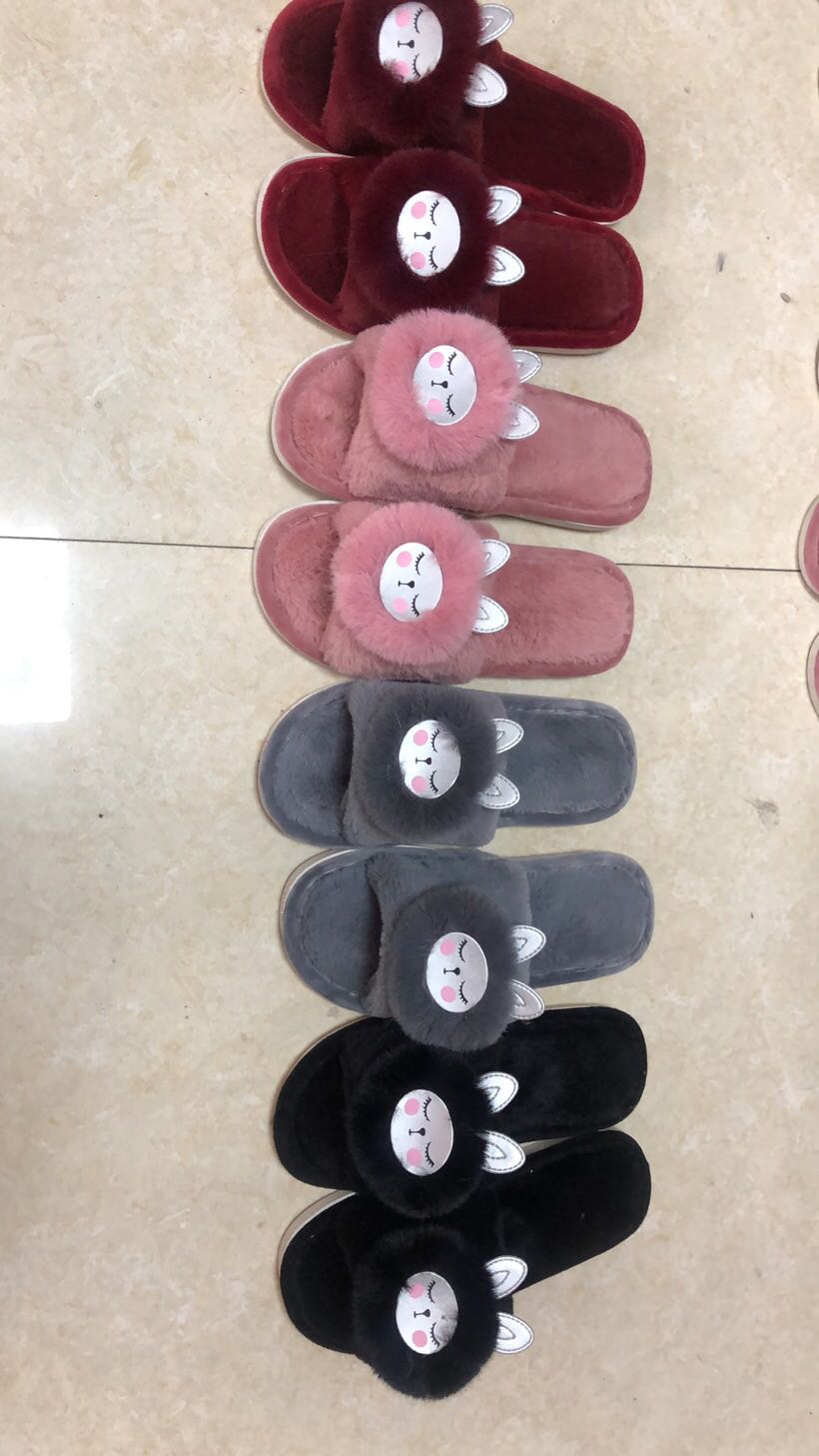 New best-selling cotton slippers for women, winter home use, indoor couples, anti-slip floor, fleece warm cotton shoes details Picture