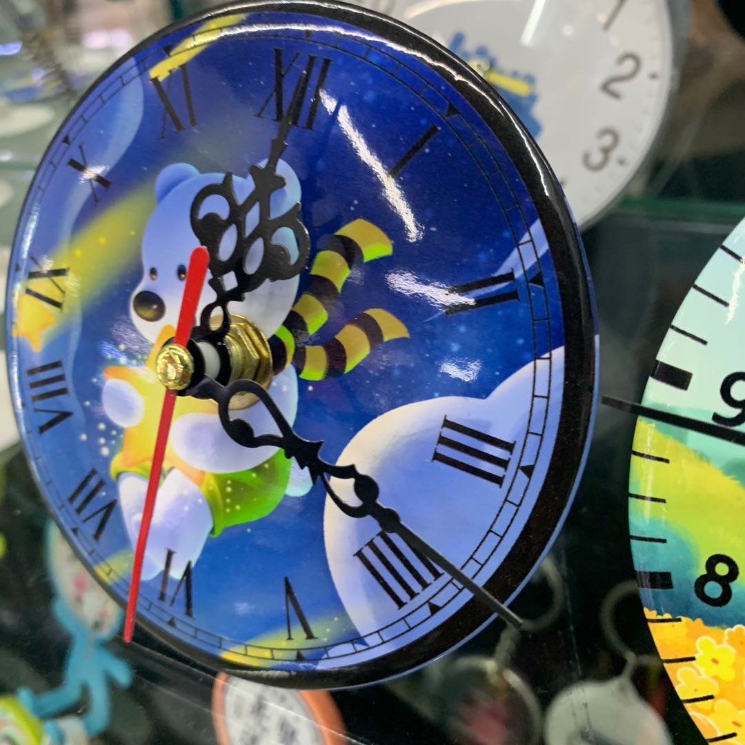 两层玻璃紫色圆盘闹钟可定制图片产品图