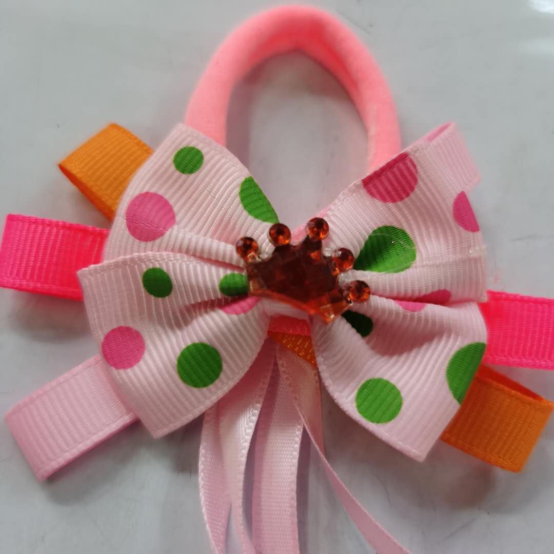 Korean Version Of Fashion And Fashion Children's Cloth Hair Band Bow Rubber Band Specification drawing