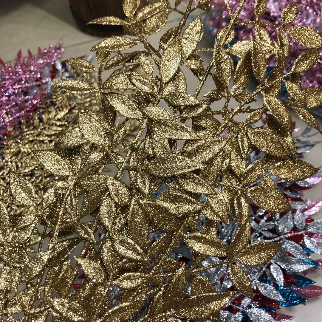New gold powder-coated artificial plant decorative plants details Picture