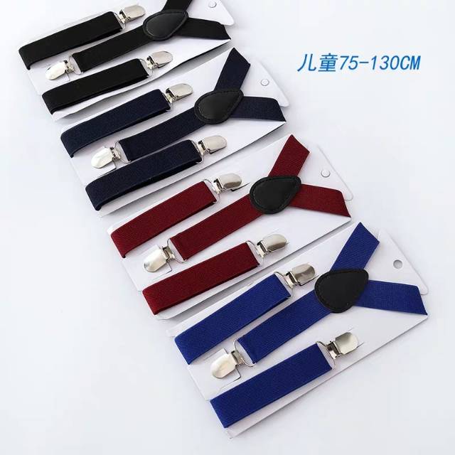 Sequined Suspenders For Kids Boy Bow British Accessory Pants Clip Korean Version Specification drawing