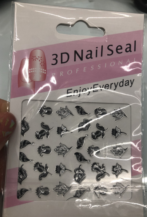 3D nail stickers come in various styles with 3D patterns for export Specification image