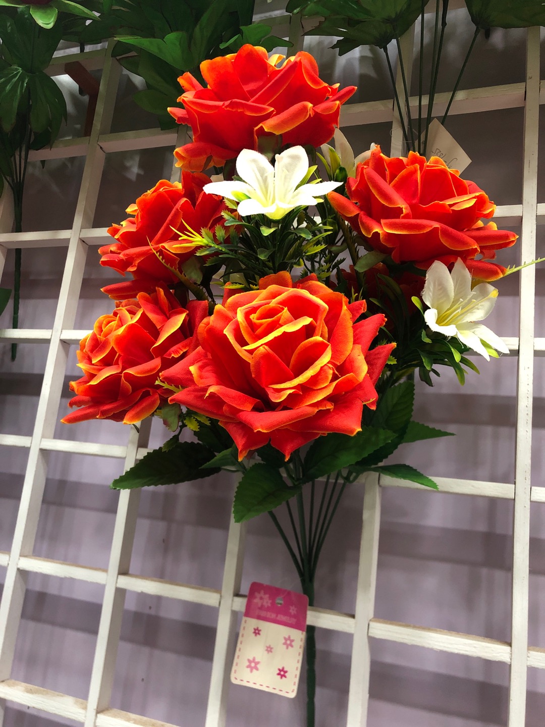 宇欣花行12头无纺布莺玉玫瑰厂家直销