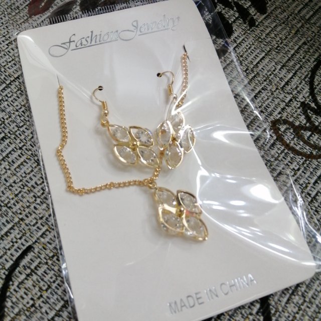 女个性纯银针镶钻链条流苏耳坠珠宝首饰钻石套链