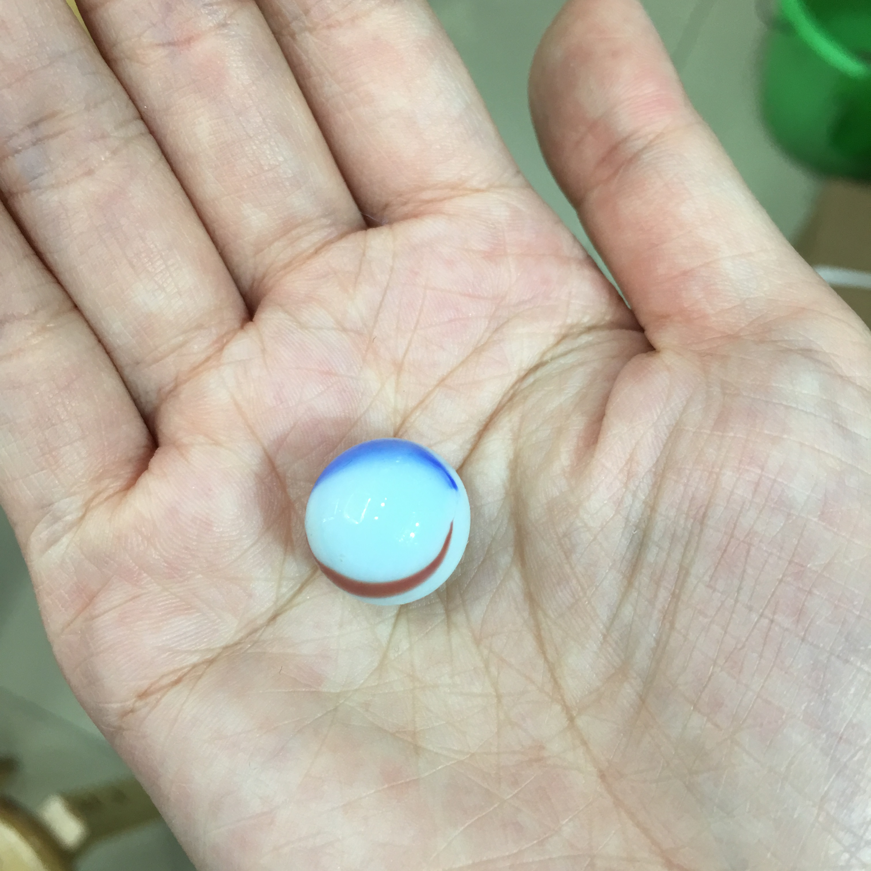 白奶花玻璃珠弹珠16mm儿童玩具工艺品玻璃弹珠水晶球筷子夹弹珠游戏产品图