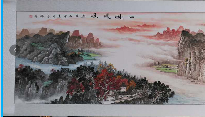 صناعة جين جين للوحات الوطنية المطبوعة باليد 120×400CM details Picture