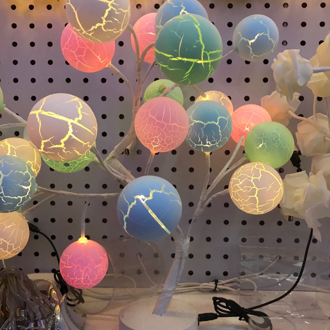 床头灯ins网红恐龙蛋球LED灯少女心卧室改造房间装饰小夜台灯装饰灯