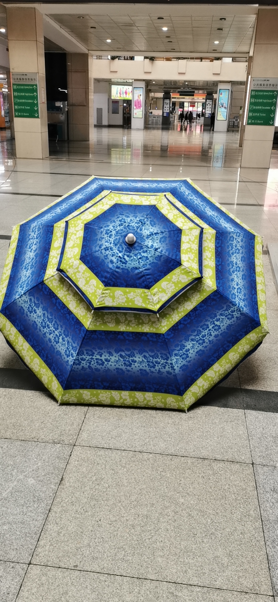 200CM double-layer polyester fiber umbrella for sun and rain protection, beach trade umbrella