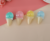 可爱冰淇淋造型软糖包装盒 糖果色甜筒形塑料收纳包装盒儿童零嘴