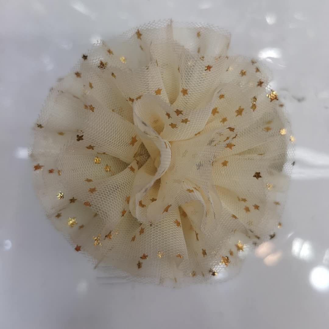 韩版时尚洋气百搭女士发夹布艺欧根纱五角星头扣产品图