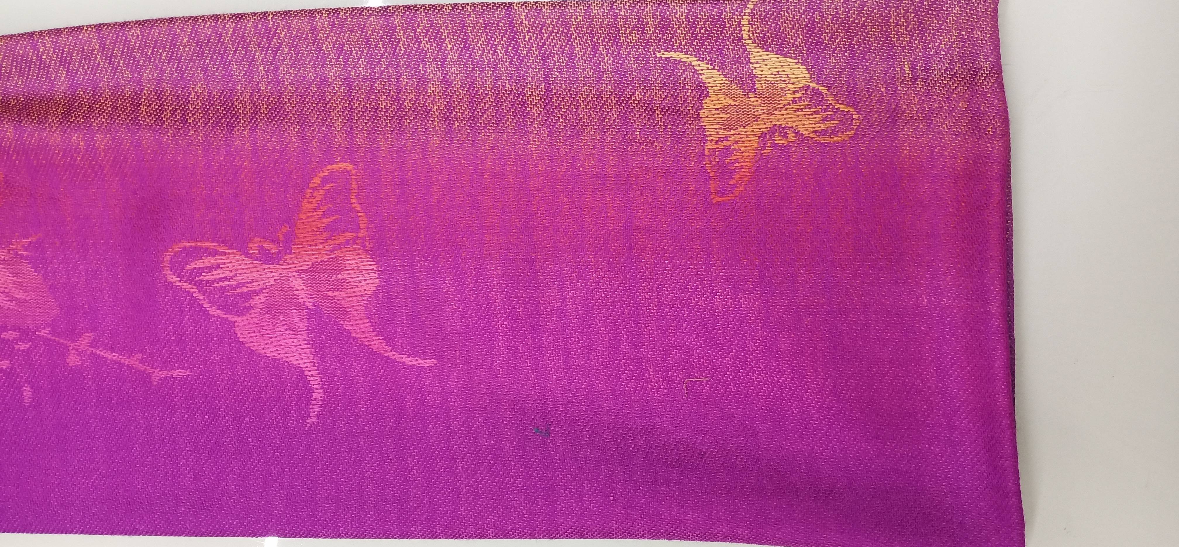 Women's Printed Bearded Scarf Classic Style 120*90 Specification drawing