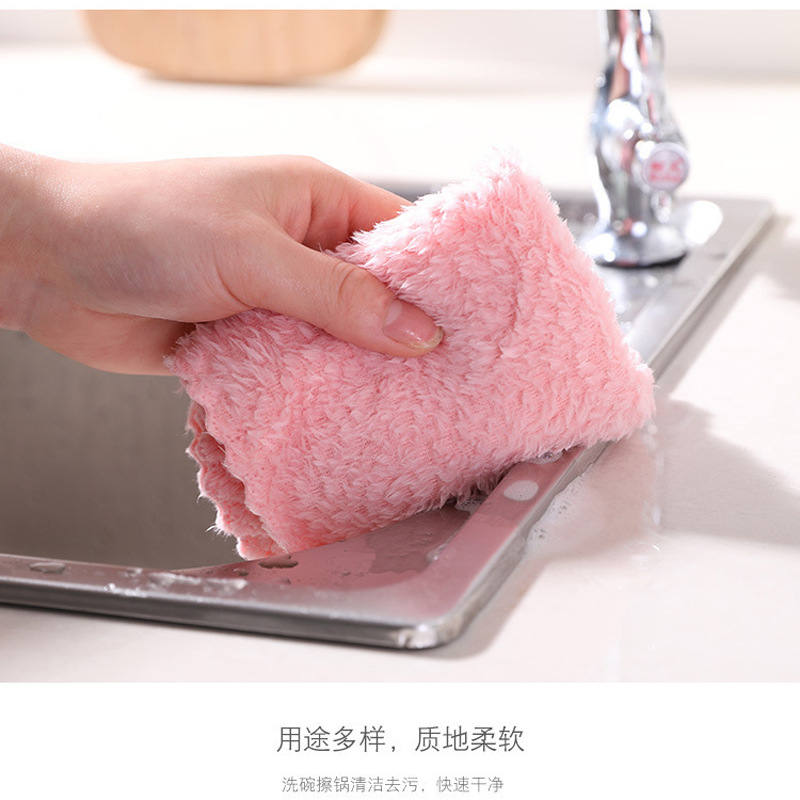 细纤维双面吸水不掉毛细纤维抹布厨房清洁加厚洗碗巾详情图3