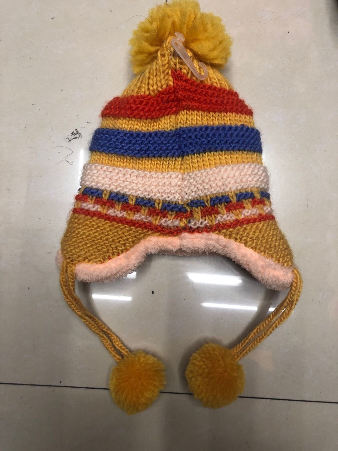 Korean Version Of Warm Hairball Parent-Child Millinery Warm Knit Hat details Picture