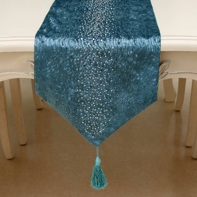 爆款欧式高档桌起奢华天鹅绒满天星烫钻餐桌布