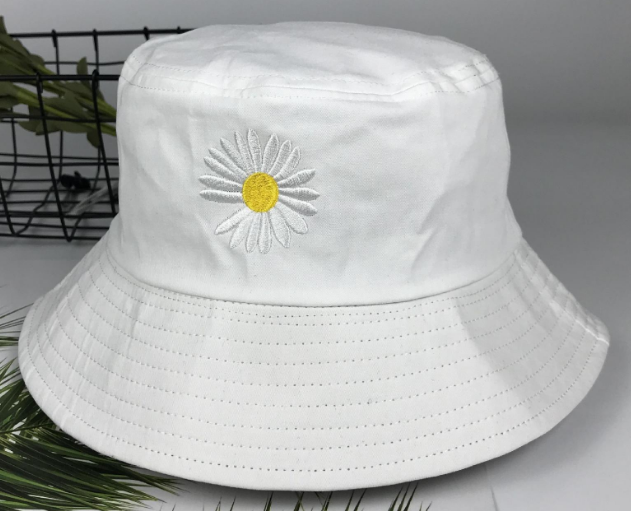 2020 Spring/Summer Fisherman Hat Small Daisies Embroidered Smiling Face Basin Hat Male Korean Version Shade Hat Tide