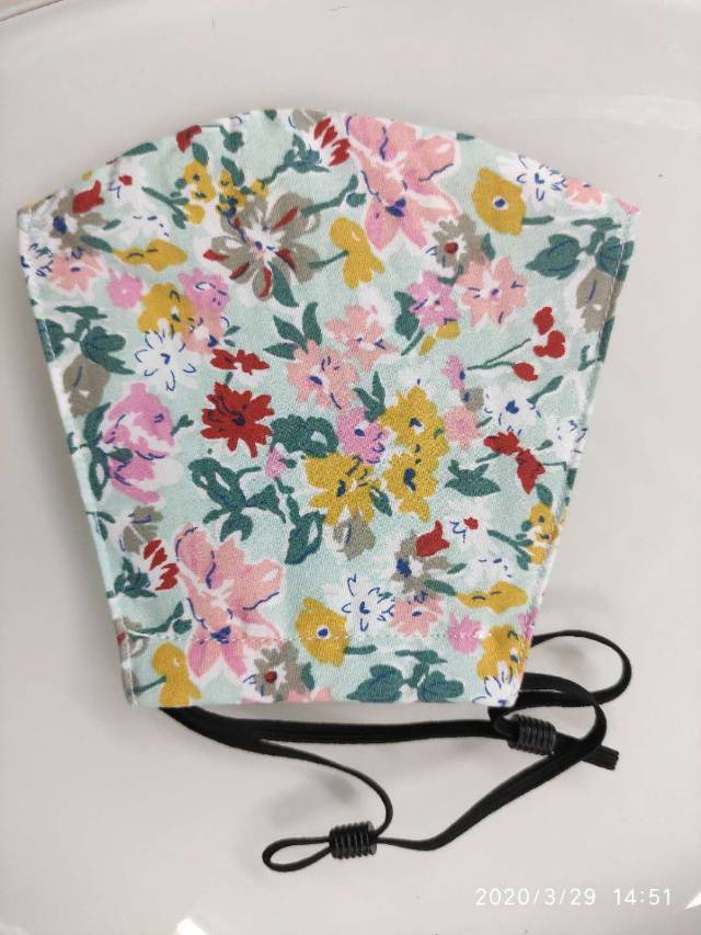 立体口罩女时尚韩版冬季骑行保暖防尘透气易呼吸冬天防寒加厚纯棉碎花可调节【外贸专供】产品图