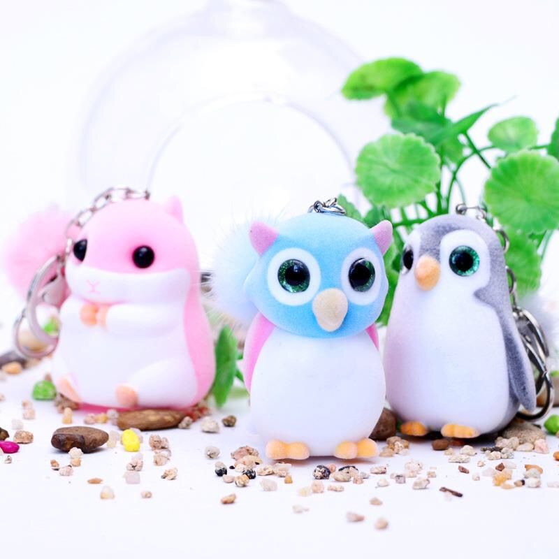 非尝好玩 可爱毛绒小动物情侣钥匙扣 创意礼品挂饰车饰卡通钥匙链