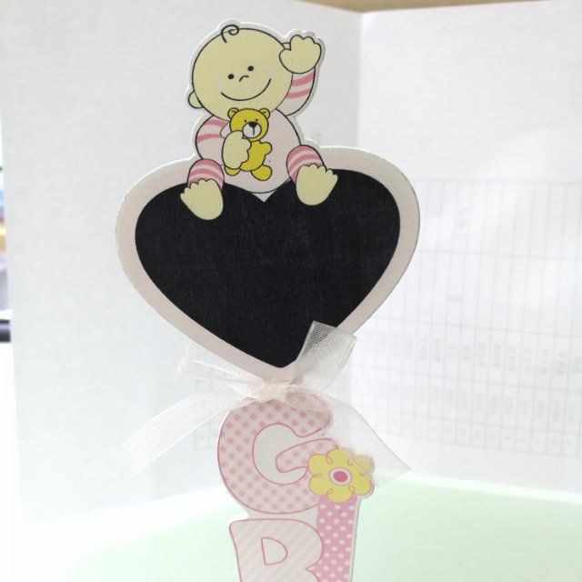 粉色Girl爱心桃款小黑板幼儿园摆件挂件细节图